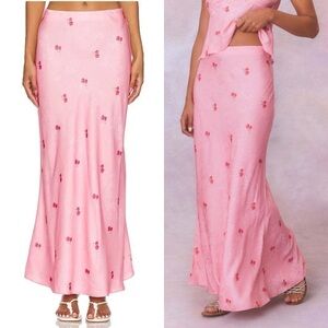 LoveShackFancy Noam Skirt in Cherry Pink Medium